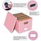 Oterri File Storage Organizer Box,Filing Box,Portable File Box with Lid,Fit for Letter/Legal File Folder Storage, Easy Slide Durable Hanging File Box for Office/Decor/Home,1 Pack,Pink-Box only